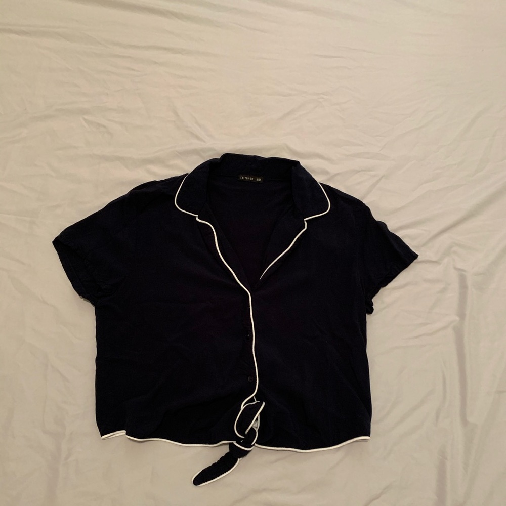 Blue sailor looking crop top